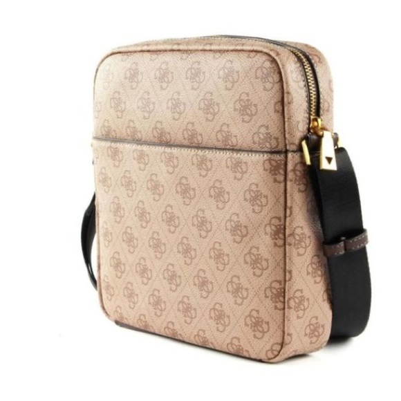 New GUESS Vezzola Flat Crossbody Top Zip Bag Brown - Picture 6 of 6